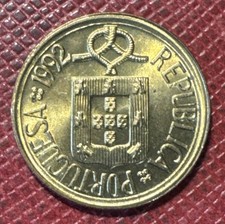 Portugal 1992 Nickel-Brass 1 Escudo. Large Signature. High Grade. KM# 631