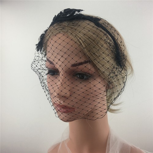 Braut Hochzeitsschleier Blume Fascinator Netz Spitze Stirnband Tee Party Beerdigung Hut - Bild 4 von 10