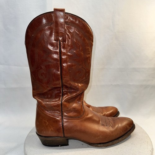 VTG ROPER Brand Western Boots Cognac Brown Handmade in MEXICO 10EE - Picture 2 of 11