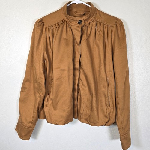 Lands End Drapey Twill Bubble Hem Jacket Damen M Canyon Camel Casual Coastal - Bild 1 von 10
