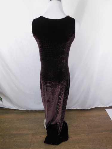 Vintage Pia Plum Velvet Lace-Up Maxi Dress Gothic Witch M - Picture 7 of 12