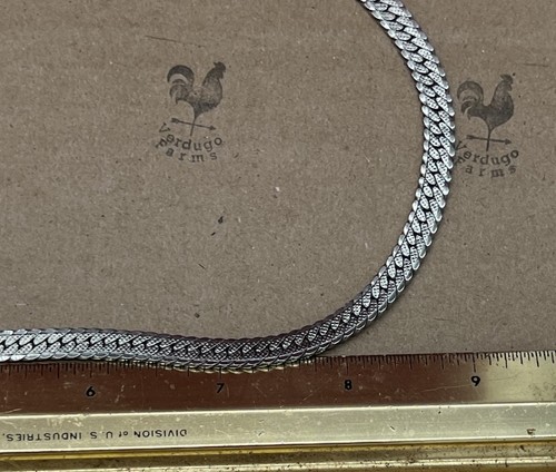 Fischgrät Kette Halskette Silber Vintage unmarkiert nicht magnetisch 31,1g 0,999ozt 925 - Bild 7 von 8