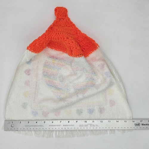 Vintage Snoopy & Woodstock Hand Towel Crochet Top Gee Somebody Cares Rainbow Hea - Picture 13 of 13