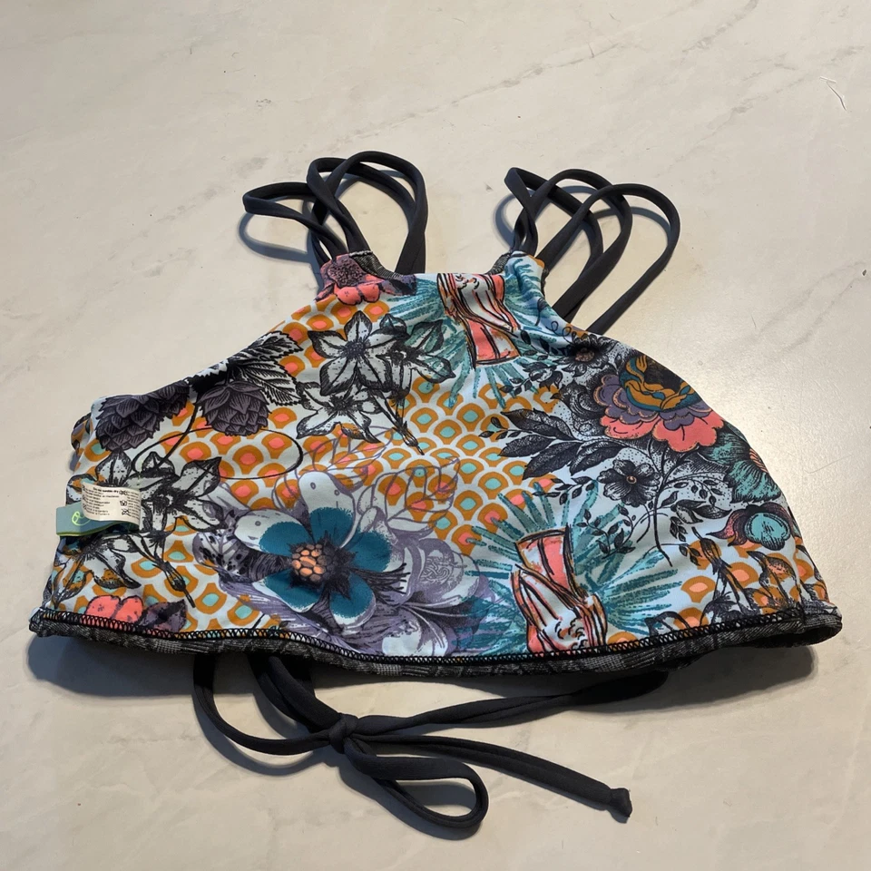 Traje de baño Maaji Top para mujer mediano reversible floral con tiras Foto 3 de 4