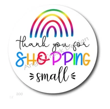 THANK YOU FOR SHOPPING SMALL BUSINESS LABELS SCRAPBOOK STICKERS ENVELOPE SEALS