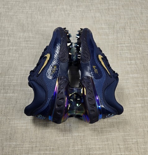 NIKE Alpha Huarache Elite 4 size 11 Mens Jackie Robinson MCS Cleats Blue Gold - Picture 10 of 11