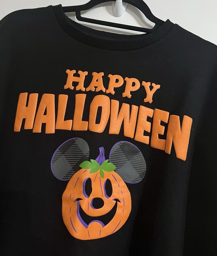 Disney Official Shanghai Black Pumpkin Halloween Jumper Size Large 14 16 XL - Picture 2 of 6