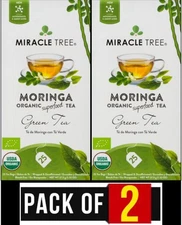 Moringa Tea Organic Miracle Tree Green Tea Total 50 Tea Bags USDA Organic 2 BOX