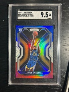 James Wiseman Warriors SGC 9.5 2020-21 Red White Blue Prizm Rookie Card