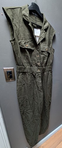 ZARA Women's SLEEVELESS LINEN BLEND JUMPSUIT 2157 067 507 - Size Medium - NWT - Picture 11 of 24