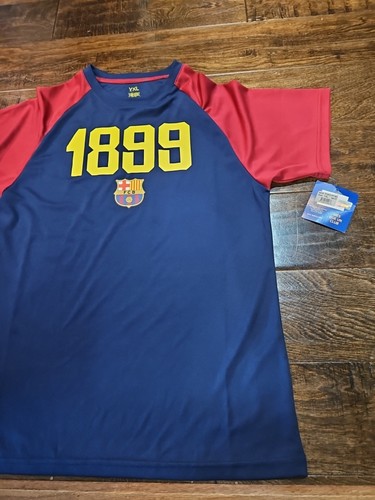 1899 FC Barcelona UEFA Soccer Short Sleeve Training Shirt Youth Xl Nice!