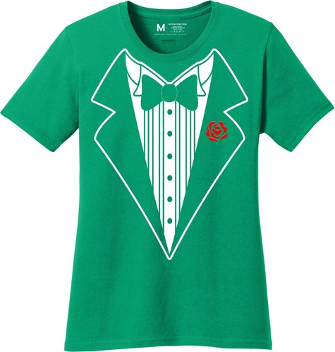 Camiseta de esmoquin sintético para damas fiesta divertida camiseta formal para mujeres - Imagen 13 de 26