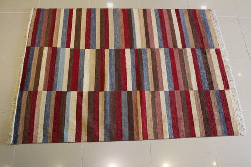 Alfombra de área multicolor Rugstc 5x8 Gabbeh, genuina anudada a mano, pila de lana - Imagen 2 de 5