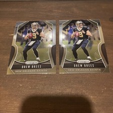 2019 Panini Prizm #186 Drew Brees New Orleans Saints 2 Cards