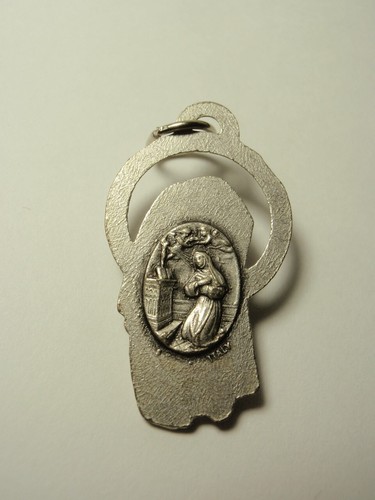 Vintage religiös betend Unsere Liebe Frau von Lourdes Anhänger Charm Italien - Bild 2 von 2