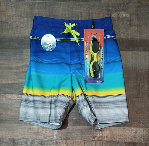 New! Boy's Zero Xposur Swim Trunks and Goggles Size Small 8 - Picture 1 of 3