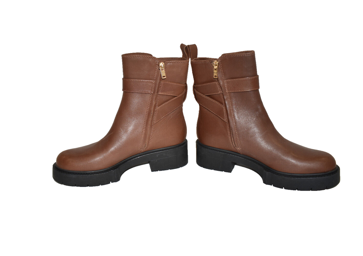 $350 COACH Lacey Bootie BUCKLED CHUNKY LEATHER BROWN GOLD $350 COACH Lacey Bootie BUCKLED CHUNKY LEATHER BROWN GOLD