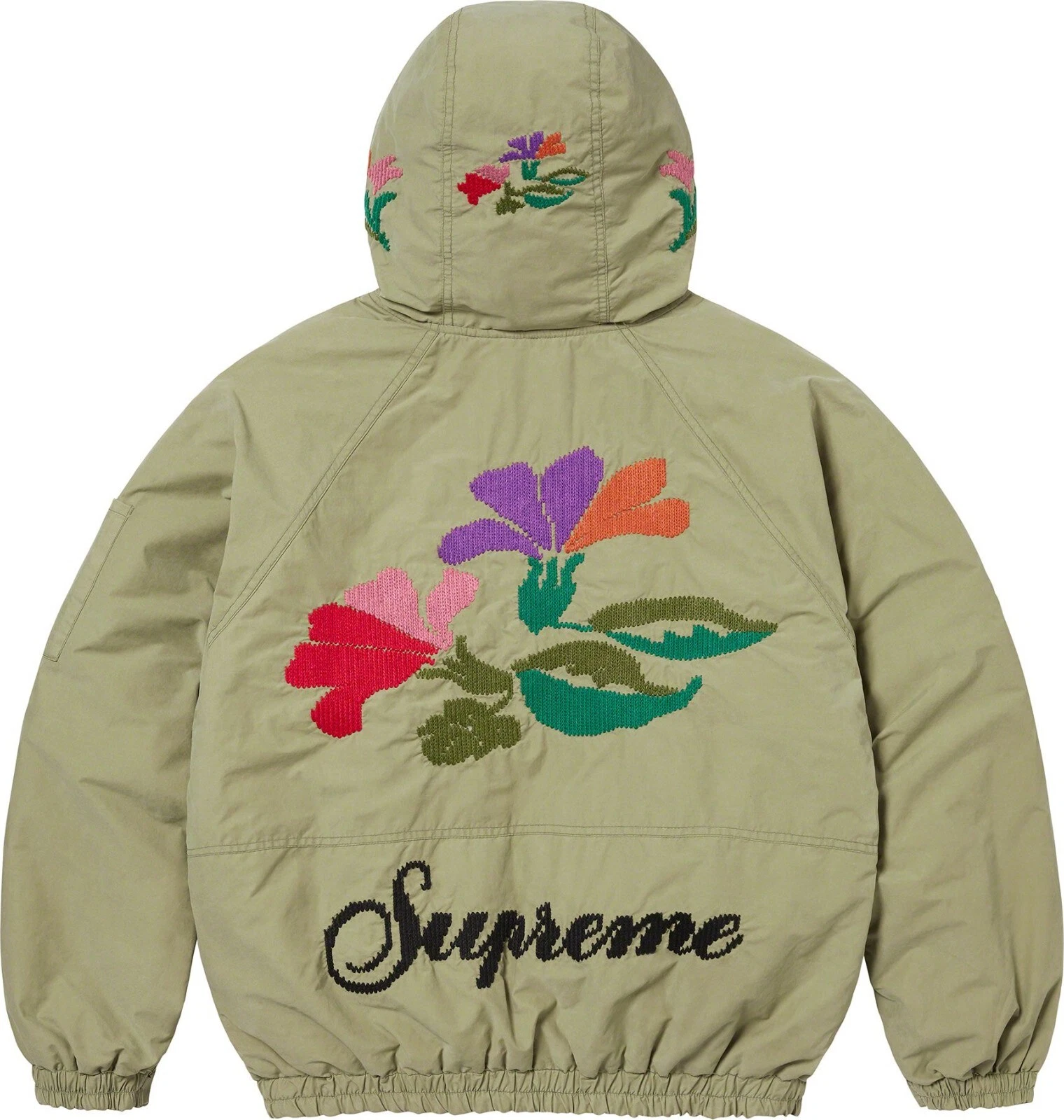 Veste à capuche Supreme Needlepoint olive (taille XL)