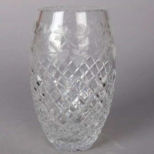 Antique Hawkes School Brilliant Cut Crystal Maple Leaf Vase, 20th Century - Picture 3 of 8