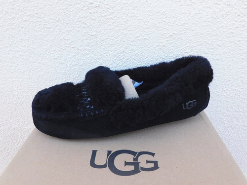 UGG BLACK ANSLEY UGG BRAID SHEEPSKIN MOCCASIN SLIPPERS, WOMEN US 10/ EUR 41 ~NEW - Picture 5 of 5