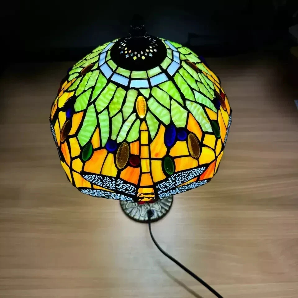 Tiffany Style Dragonfly Lamp Shade 10-Inch Glass for Table, Pendent or Ceiling - Image 4 of 4