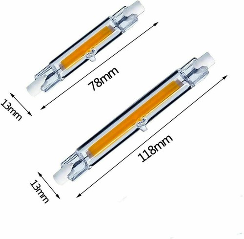 LED COB R7S 118mm 78mm Halogen lampe 30W 15W Dimmbar Glas Ersetzen 110V/220V - Picture 2 of 13