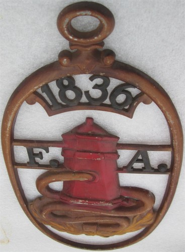 FIRE MARK FA: Fire Association of Philadelphia Hydrant Plaque- 1836 MARKER/SIGN - Picture 2 of 4