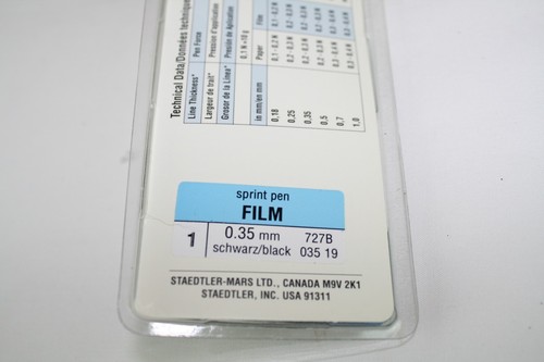 STAEDTLER Mars Plot Sprint Pluma Película B Plumas Plotter 0,35 mm Negro 727B CAD - Imagen 2 de 5
