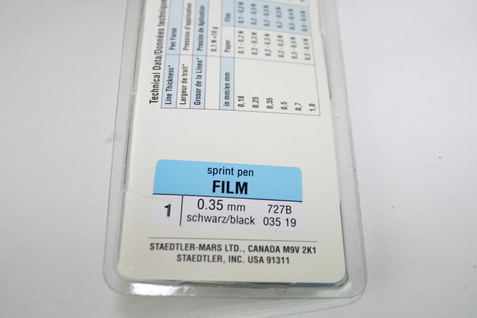STAEDTLER Mars Plot Sprint Pen Film B Plotter Pens 0.35mm Black 727B CAD - Image 2 of 4