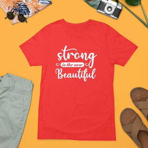 Strong is The New Beautiful T-shirt Gym Fitness Exercise Workout Yoga Gifts - Picture 16 of 22