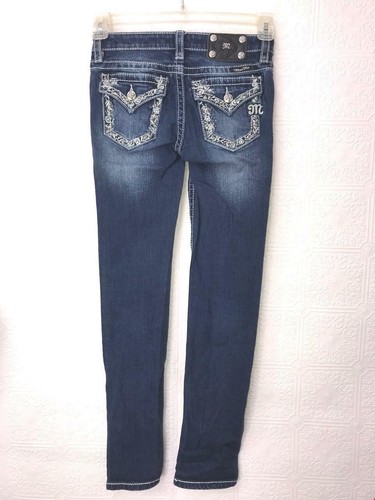 Miss Me Girl's JK5521S Jeweled Skinny Jeans, MK87, Size 14 - Picture 3 of 4