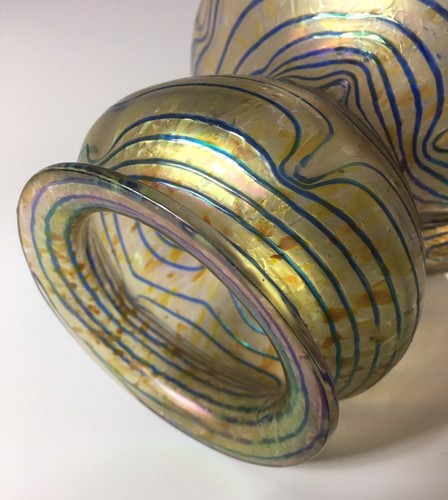 Antique Bohemian Iridescent Art Glass Vase Loetz Austria Phanomen Style - Picture 7 of 9