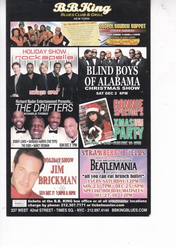 James Brown New Years Eve Show Promo Postcard BB King Club Year ?? - Picture 2 of 2