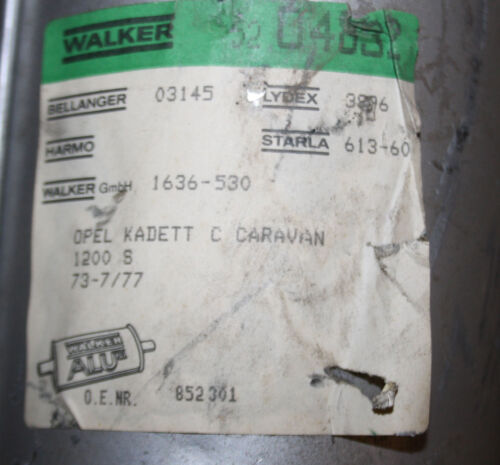 Walker Exhaust Muffler Opel Kadett C Caravan 1.2S 44kW/60PS 07.73-77 - Picture 2 of 2
