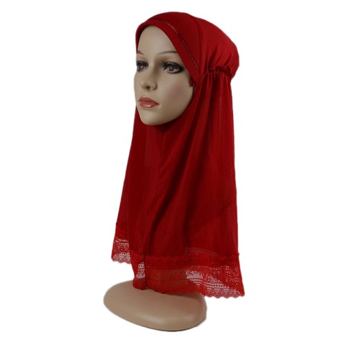 Muslim Kids Girls Hijab Headscarf One Piece Amira Shawls Wrap Turban Niqab 6-12Y - Picture 14 of 39