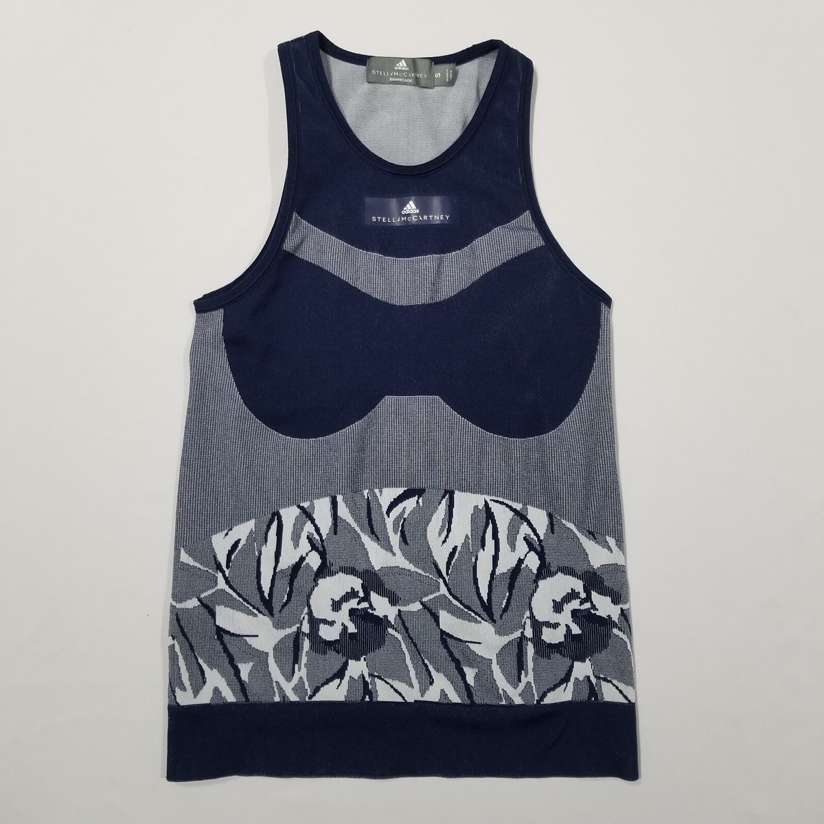 Adidas Stella McCartney Barricade Seamless Blue Athletic Tank Top