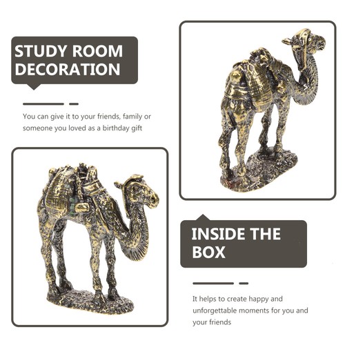 Copper Camel Figurine Metal Animal Statue Table Decor Book Shelf Decor for Home - Bild 11 von 12