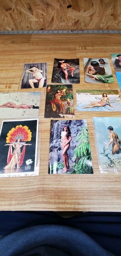 1 3 cartoline vintage pinup ragazza a rischio native hawaiane - Foto 5 di 24