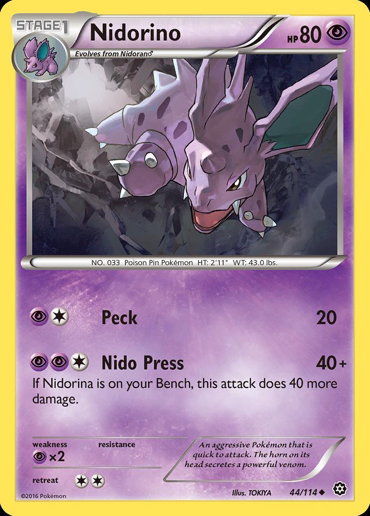 Pokemon Nidorino (44/116) Steam Siege LP