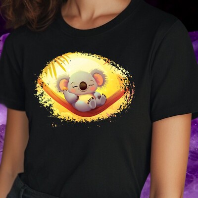 Frauen T-Shirt Entspannter Koala Motiv Baumwolle Größe S bis 3XL