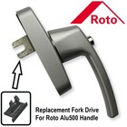 Roto Alu500 Aluminium Tilt Turn Window Handle Replacement Fork (Fork Only)