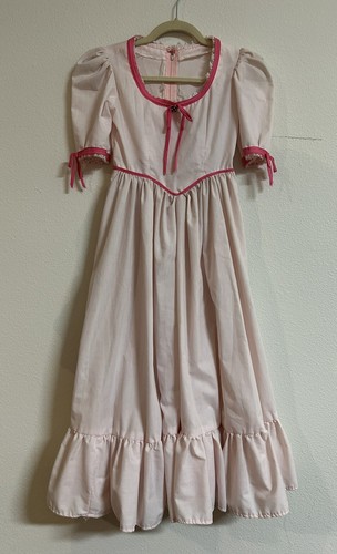 Vintage Mädchen Teen Coquette Bridgerton Style Maxikleid Rosa Gr. M Handmade - Bild 11 von 22