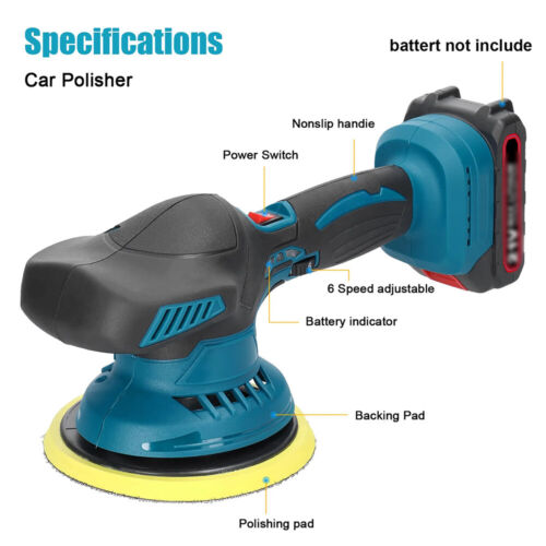 For Makita 18V LXT 6" Cordless Brushed Polisher Polish Machine Car Buffer Sander - Picture 4 of 14