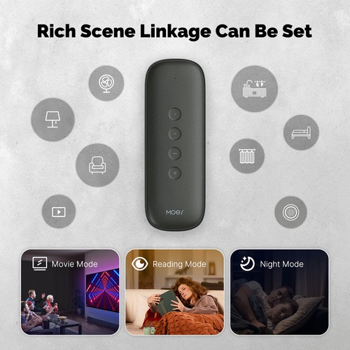 MOES Tuya ZigBee Smart Scene Switch Portable Wireless 12 Scenario Remote Control - Picture 7 of 15