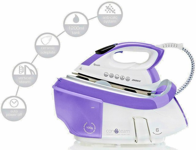 2500W Swan SI30150N Ceramic Soleplate Steam Iron Purple Powerful Steam Iron With Vertical Steam Function 2500W Swan SI30150N Ceramic Soleplate Steam Iron Purple Powerful Steam Iron With Vertical Steam Function