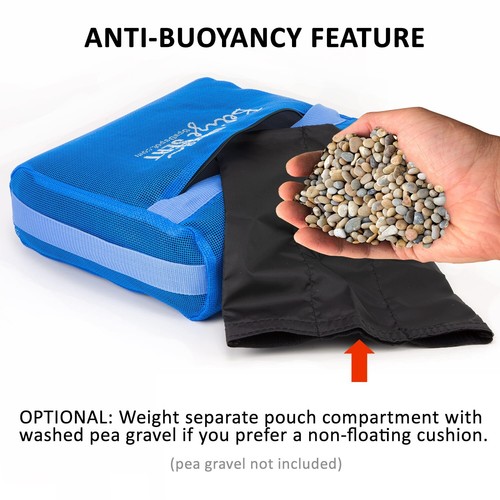 Hot Tub Booster Seat Cushion - Submersible Water Comfort Pillow in Blue or Black - Picture 2 of 6