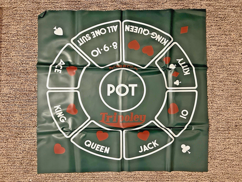 Tripoley Cadaco Green Vinyl MAT ONLY Michigan Rummy Game De Luxe Poker Card - Picture 2 of 12