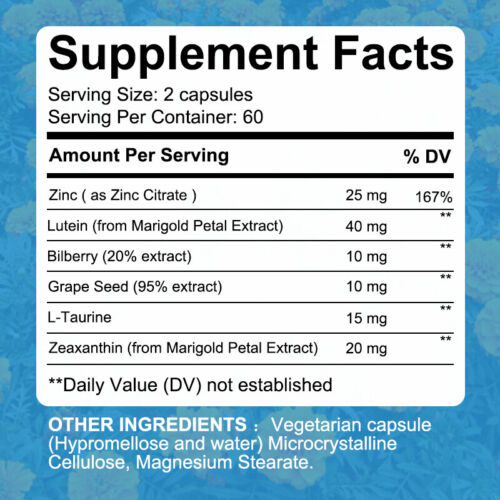 Lutein Ester Capsules 120mg Zeaxanthin (Marigold Extract) Strongest EYE HEALTH - Picture 7 of 10