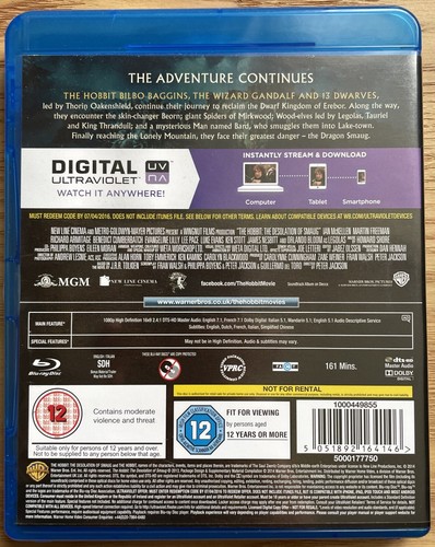 The Hobbit - Desolation of Smaug (Blu-ray, 2014) 2 Discs - Picture 2 of 3