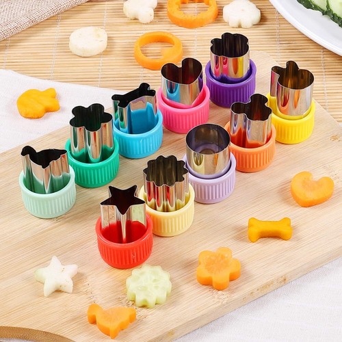 12 pcs Mini Cookie Cutters Vegetable Cutter Shapes Sets Fruit Stamps Mold Kitche - Picture 13 of 14